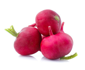 Small garden radish isolated on white background