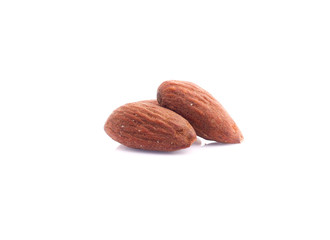 group of almonds isolated on white