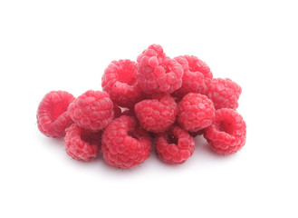 raspberries isolated on white background