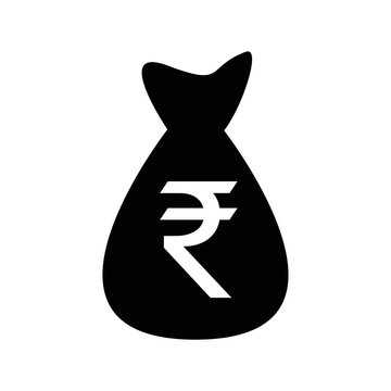 Money bag Indian Rupee vector icon