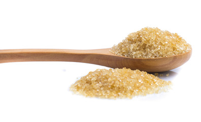 Brown sugar isolated on white