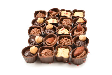 Mix of tasty chocolate candy collection.
