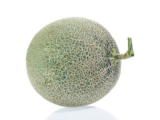 cantaloupe melon slices isolated on white background