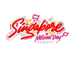 August 9th Singapore's independence day. Singapore National Day. celebration republic, graphic for design element. Vector illustration 