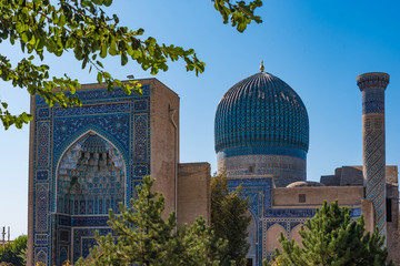 Exterior view of the Gur-e Amir mausoleum, Samarkand, Uzbekistan