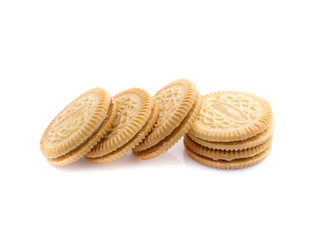 cookies with cream filling isolated on white background