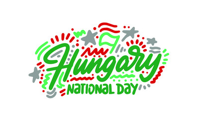 Hungary National Day. Celebration republic, graphic for design element. Vector illustration 