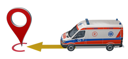 ambulance car rides to point © petrovk