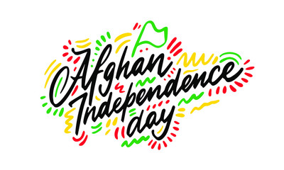Afghan Independence Day. Vector Template Design Illustration. Design for greeting cards, banners. Vector illustration.