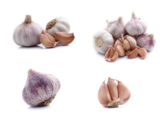 Garlic set isolated on white background