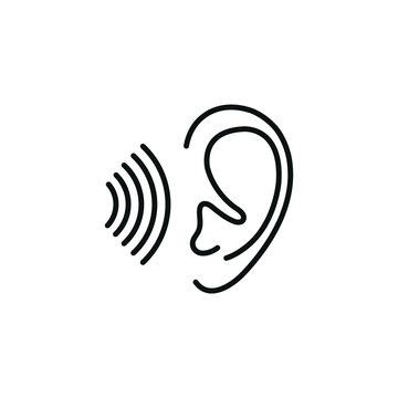 recommend clip art: Ear line black vector icon 