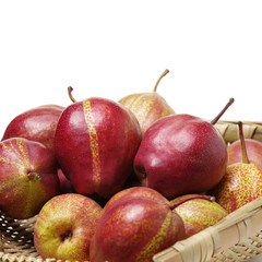 Red pear isolated on white background