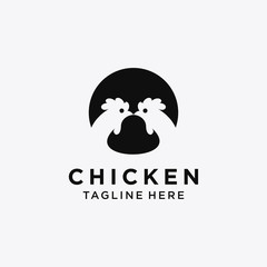 Abstract rooster. head on white background