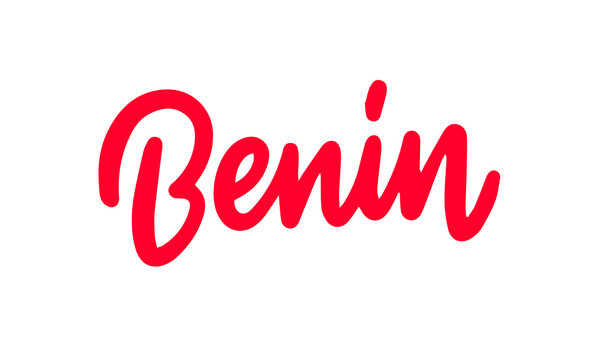 Benin country text. Hand lettering inscription. Vector illustration.