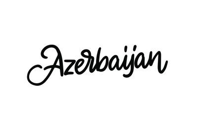 Azerbaijan country text. Hand lettering inscription. Vector illustration.