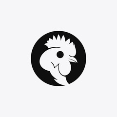 Abstract rooster. head on white background