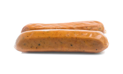 Frankfurter sausage isolated on white background