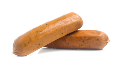 Frankfurter sausage isolated on white background