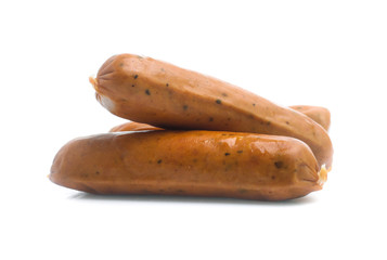 Frankfurter sausage isolated on white background