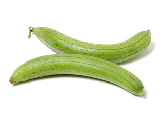 fresh loofah on the white background 