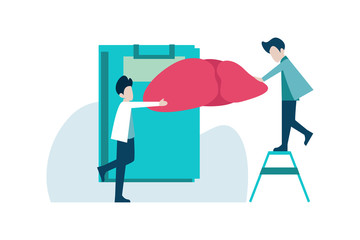 Hepatitis A, B, C Vaccination. Time to vaccinate concept vector illustration concept for web landing page template, banner, flyer and presentation