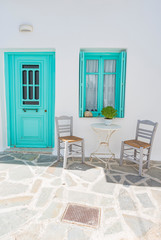 Caratteristica abitazione nella città vecchia di Naxos, arcipelago delle isole Cicladi GR	 - obrazy, fototapety, plakaty