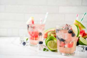 Watermelon and blueberry lemonade