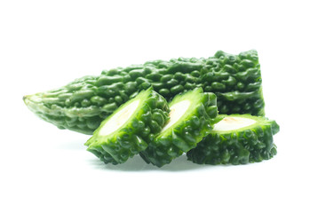 Bitter gourd on white background