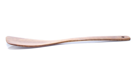 spatula turner isolated on white background (wood)