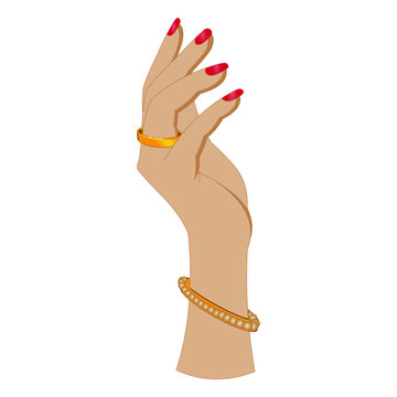 recommend clip art: Lady's Hand with Bangle and Ring - Cartoon Vector Image