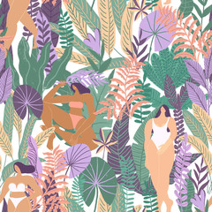 Girls in Paradise. Body positive. Summer vacation. Beautiful woman on the beach