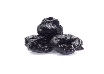 Dry prunes set isolated on white background