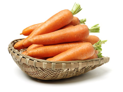 Fresh carrot on a white background