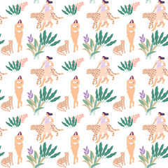 Girls in Paradise. Body positive. Summer vacation. Beautiful woman on the beach