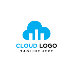 Cloud Buildings Logo Vector Design Template . on white background 