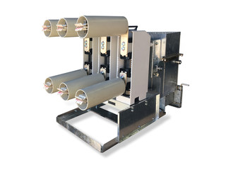 Vacuum switch equipment in gray frame isolated on white background