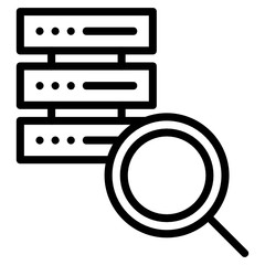 Big Data Server with Magnify Glass Concept vector Icon Design, Business Technology Stock illustration