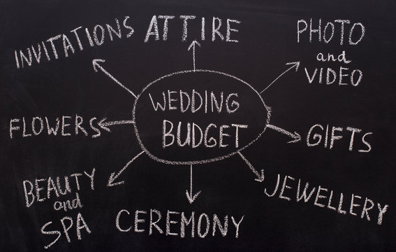Wedding budget planning graph with all spendings