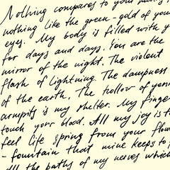 Handwritten abstract text wallpaper. Imitation of a abstract vintage lettering. Letters used in inscriptions, ornaments, background