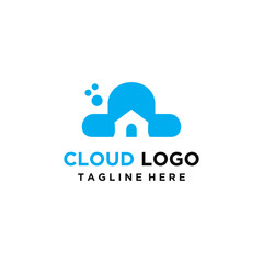 Cloud Home Logo Vector Design Template . on white background .