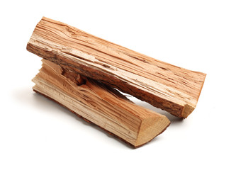 Pile of firewood isolated on a white background