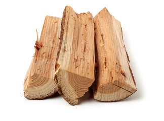 Pile of firewood isolated on a white background