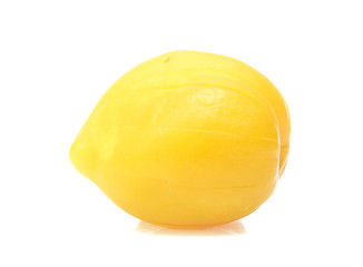 peach halves isolated on white background