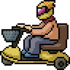 Fototapeta premium vector pixel art biker