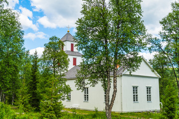 A Sámi church in northern Sweden located in a small Sami village called Fatmomakke and is located along the Wilderness Road