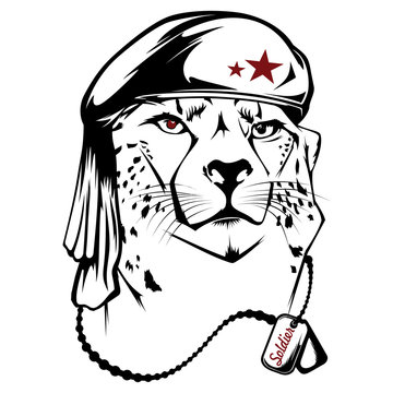 Vector image of an cheetah executed in the form of a tattoo