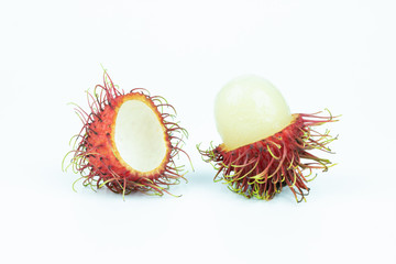 rambutan asian fruit isolate on white background