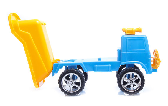 Plastic Toy Truck Isolated On White Background