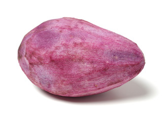 Purple Colored Sweet Potatoes on White background