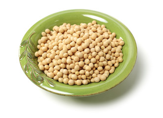 soy beans on white background.